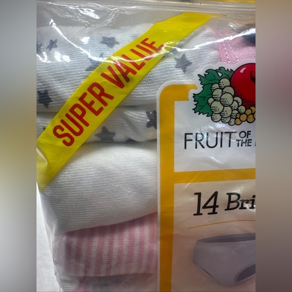 New Fruit of the Loom Girls Size 12 Briefs Underwear Multi Colors 14 Count Cotto - Picture 4 of 7